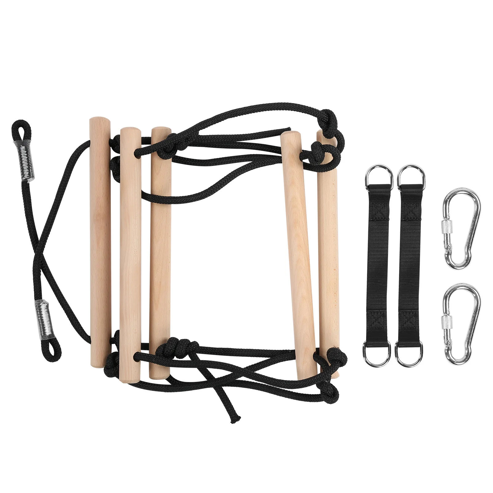 Outdoor Children Rope Ladder Wooden 5 Rungs Climbing Ladder with Straps Carabiner Hooks
Outdoor Children Rope Ladder Wooden 5 Rungs Climbing Ladder with Straps Carabiner Hooks