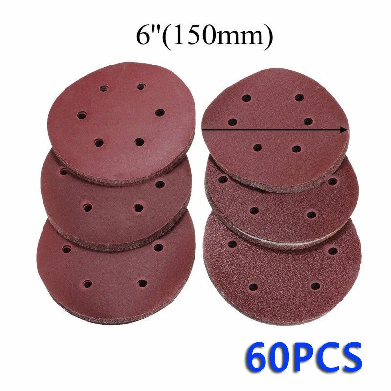 60Pcs Sanding Disc Sandpapers 6in/150mm 60/80/120/180/240/320 Grit Sanding Disc Self Adhesive Sandpaper For Cleaning Polishing
60Pcs Sanding Disc Sandpapers 6in/150mm 60/80/120/180/240/320 Grit Sanding Disc Self Adhesive Sandpaper For Cleaning Polishing