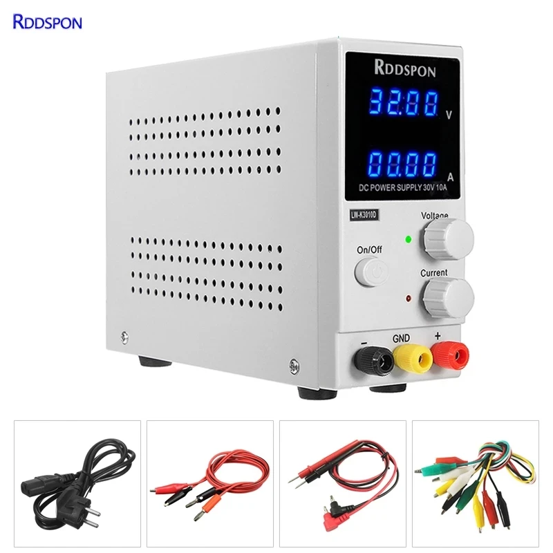 RDDSPON 3010 DC Power Supply Adjustable 4-Digit Blue Display Charging 30V 10A Switch Laboratory Power Supply Voltage Regulator r
RDDSPON 3010 DC Power Supply Adjustable 4-Digit Blue Display Charging 30V 10A Switch Laboratory Power Supply Voltage Regulator r