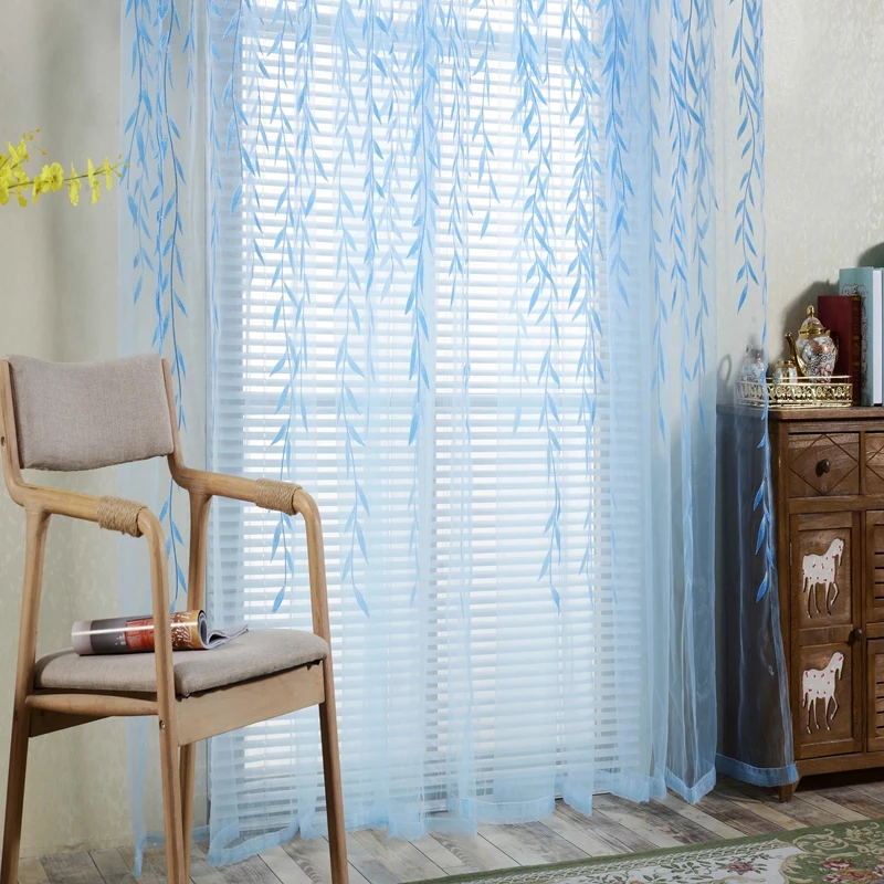 Pastoral Green Willow Sheer Curtains Window Yarn For Living Room Tulle Fabrics Kitchen Gauze Simple Curtain Panel Home Textiles
Pastoral Green Willow Sheer Curtains Window Yarn For Living Room Tulle Fabrics Kitchen Gauze Simple Curtain Panel Home Textiles