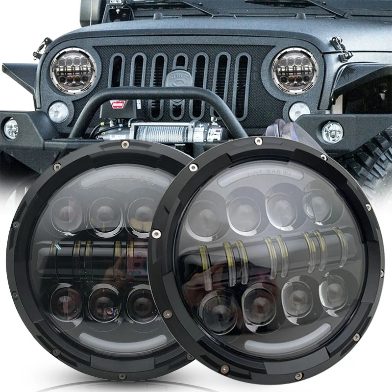 

7" LED Headlights full Halo Angel Eyes Lights for Mazda Miata MX5 H6024 90-97 for Suzuki Samurai for Jeep Wrangler JK TJ 97-18