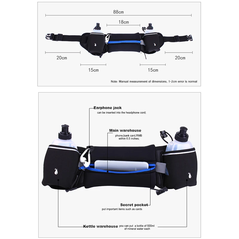 ASDS-Running Belt,Zipper Pockets Water Resistant Waist Bag,with Water Bottle (2 Bottles Included) Waist Pack for Running Hiking
ASDS-Running Belt,Zipper Pockets Water Resistant Waist Bag,with Water Bottle (2 Bottles Included) Waist Pack for Running Hiking