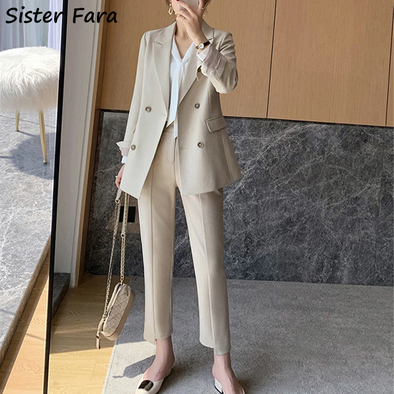 Sister Fara Irregular Pants Autumn Winter Women Two Piece Suit Elegant Ladies Trousers Long Sleeve Double Breasted Female Jacket
Sister Fara Irregular Pants Autumn Winter Women Two Piece Suit Elegant Ladies Trousers Long Sleeve Double Breasted Female Jacket