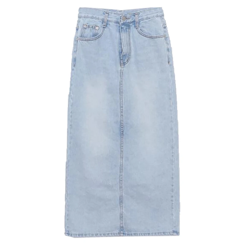 Spring Summer Korean Retro Skirts Washed Light-colored High Waist Split Denim Skirt Simple Bodycon Sexy Casual Femme Fladas
Spring Summer Korean Retro Skirts Washed Light-colored High Waist Split Denim Skirt Simple Bodycon Sexy Casual Femme Fladas