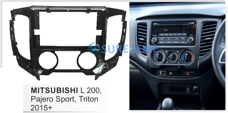 9 дюймовая Автомобильная панель Fascia Для MITSUBISHI L200 Pajero Sport Triton 2015 + (ручной Aircon)