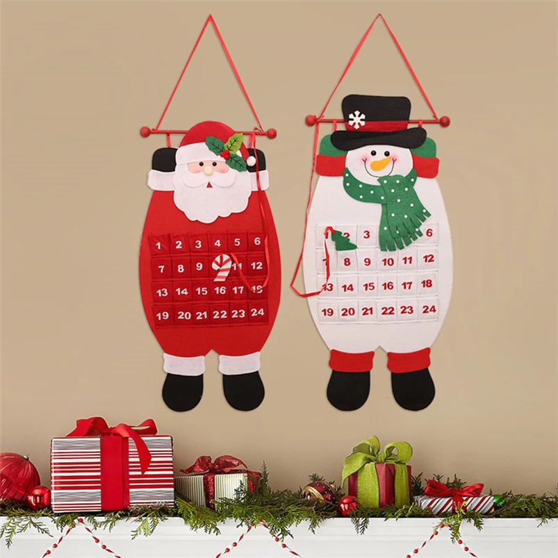 Фото Рождественский календарь Санта Клаус Снеговик украшения Regalos De Navidad для дома