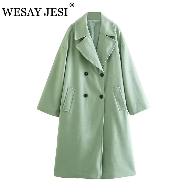 WESAY JESI ZA Fashion Winter Women's Coat Elegant Female Solid Long Sleeve Woolen Jacket Double Breasted Office Wear Outerwear
WESAY JESI ZA Fashion Winter Women's Coat Elegant Female Solid Long Sleeve Woolen Jacket Double Breasted Office Wear Outerwear