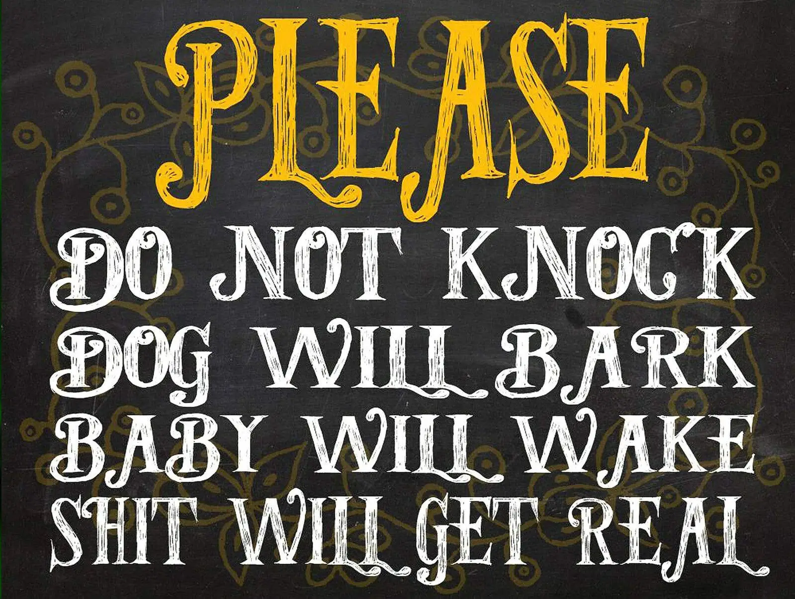Please Do Not Knock,12"X8" Rustic Metal Tin Sign Poster for Home Garden Kitchen Cafe Bistro Door Wall Art Decor
Please Do Not Knock,12"X8" Rustic Metal Tin Sign Poster for Home Garden Kitchen Cafe Bistro Door Wall Art Decor