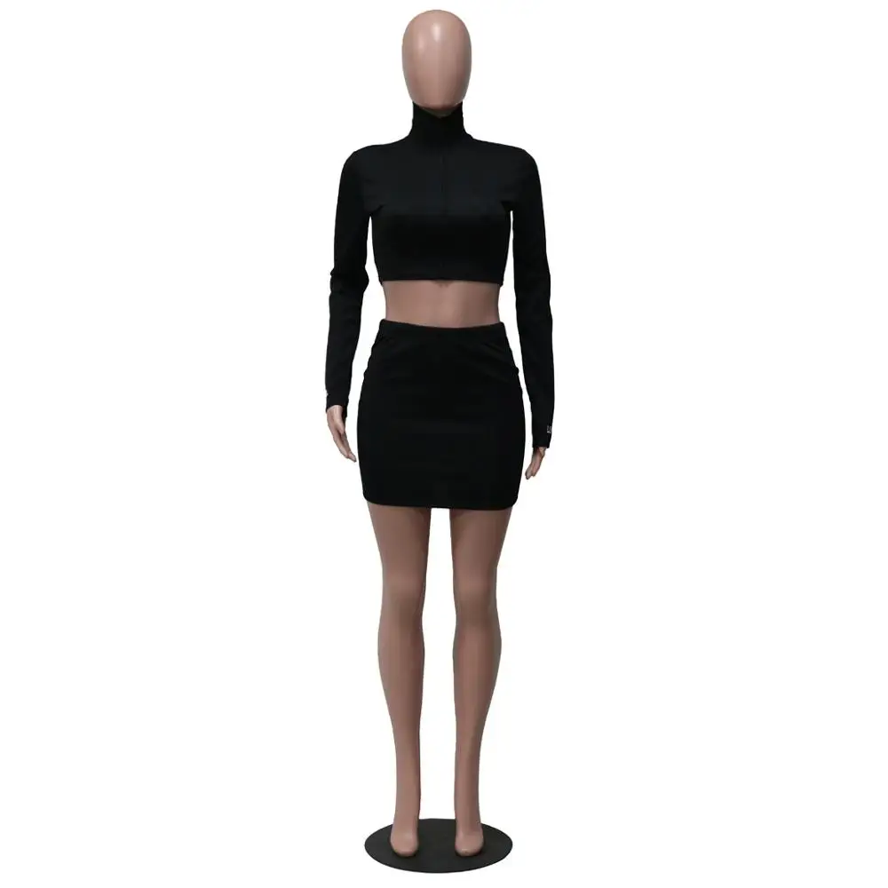 Autumn new fashion solid color casual two-piece set slim V-Neck long sleeve shirt and short skirt women's suit
Autumn new fashion solid color casual two-piece set slim V-Neck long sleeve shirt and short skirt women's suit