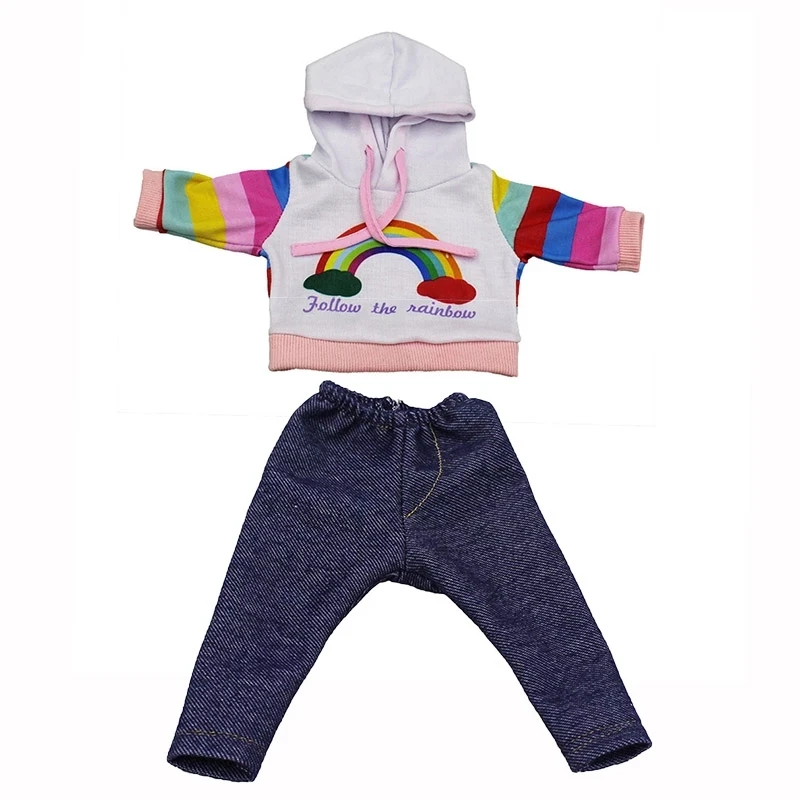New Baby New Born Fit 18 inch 43cm Doll Clothes Accessories Rainbow casual Suit For Baby Birthday Gift
New Baby New Born Fit 18 inch 43cm Doll Clothes Accessories Rainbow casual Suit For Baby Birthday Gift