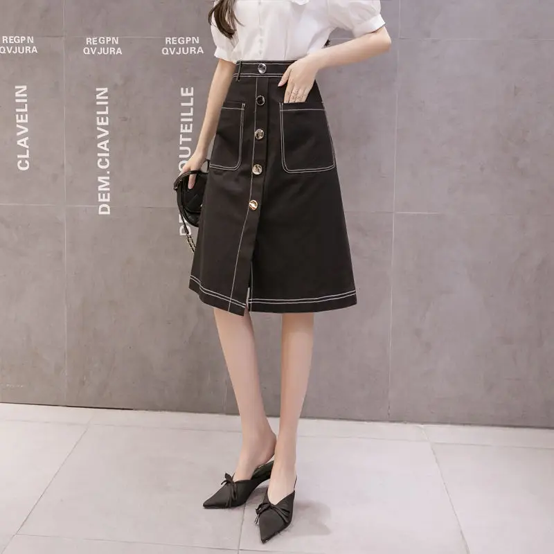 Woman Skirts Single Denim Skirt Women's Summer 2021 High Waist White A- line Skirt Skirt Mujer Faldas Saias Mulher
Woman Skirts Single Denim Skirt Women's Summer 2021 High Waist White A- line Skirt Skirt Mujer Faldas Saias Mulher
