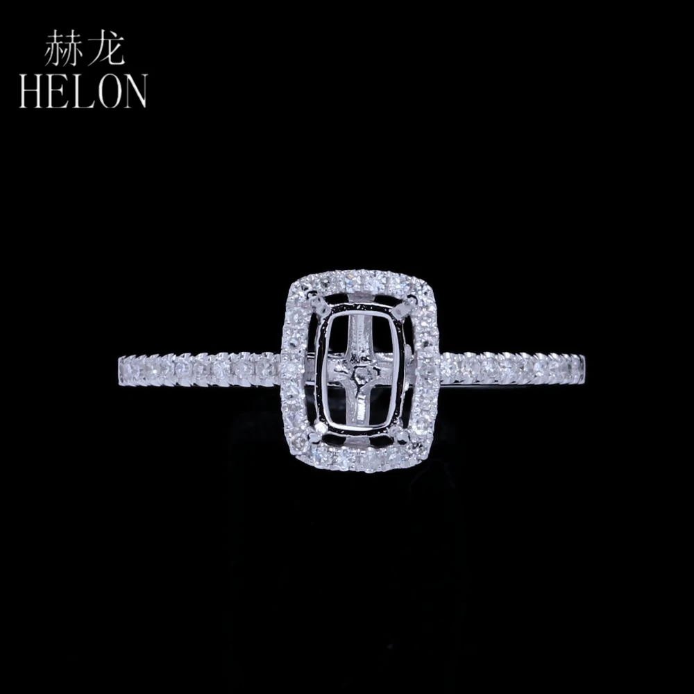 

Однотонное обручальное кольцо HELON 4x6 мм с подкладкой из белого золота 14 к AU585 пробы с натуральными бриллиантами 0,16 карат, обручальное кольцо с полукреплением, ювелирные украшения для женщин