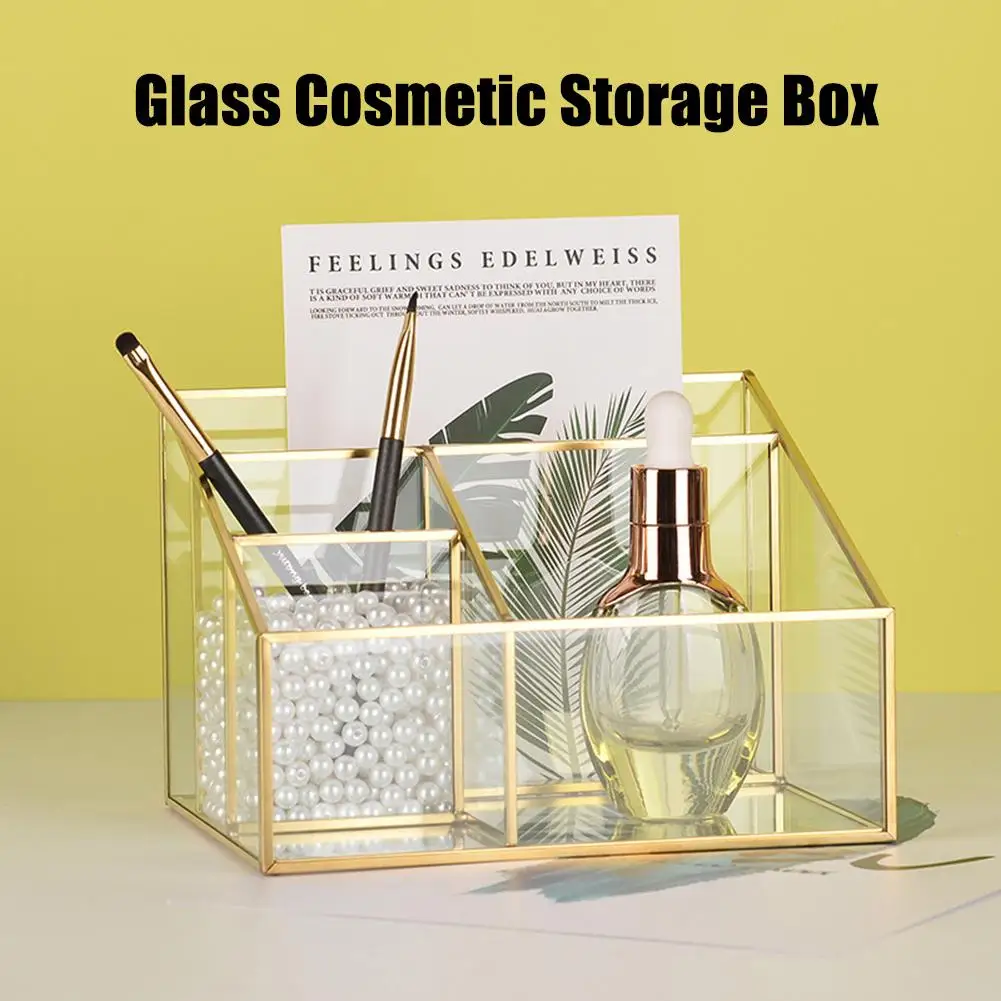 Nordic Style Glass Cosmetic Storage Box Jewelry Container Ring Pencil Lipstick Holder Make Up Brushes Organizer For Dressing
Nordic Style Glass Cosmetic Storage Box Jewelry Container Ring Pencil Lipstick Holder Make Up Brushes Organizer For Dressing