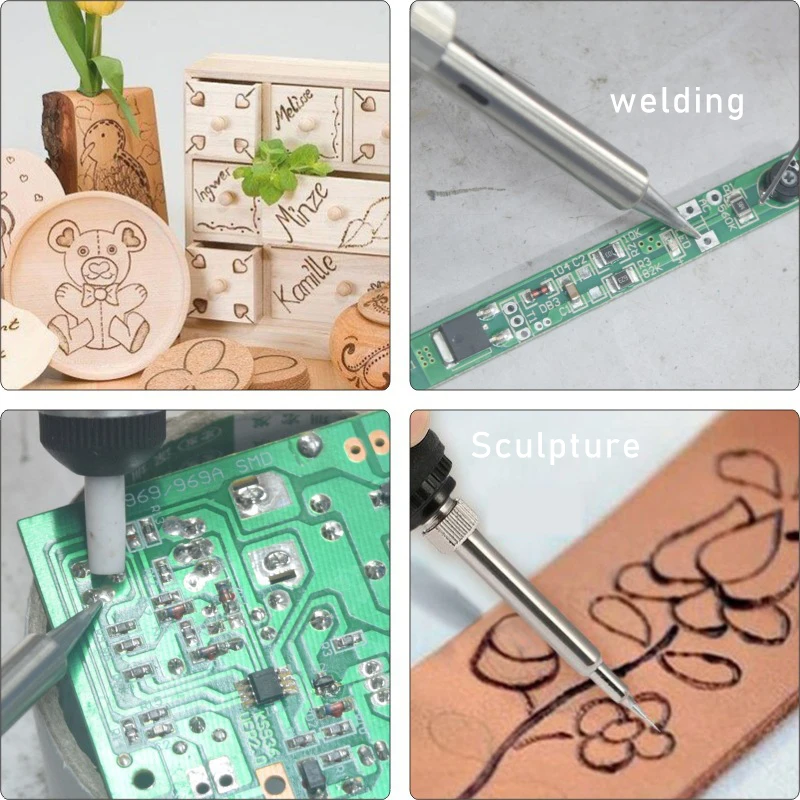 110V 220V 60W Adjustable Temperature Electric Soldering Iron Engraving Solder Pen Engraving and Marking Pen Kit Carving Tool