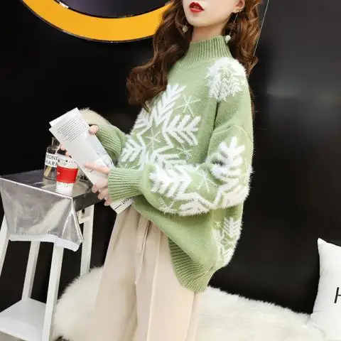 Green Snow Christmas High Street Vest Pullover High Collar Sweater Women's T-shirt Sweater Women Girl Pull Slim Top Cloth Shirt
Green Snow Christmas High Street Vest Pullover High Collar Sweater Women's T-shirt Sweater Women Girl Pull Slim Top Cloth Shirt