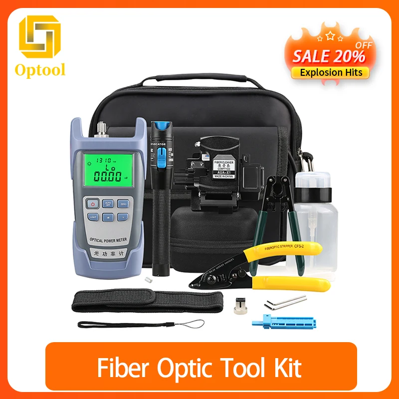 New 15PCS/set FTTH Fiber Optic Tool Kit with New Fiber Optical cutter and 5KM Visual Fault Locator Stripper Tool
New 15PCS/set FTTH Fiber Optic Tool Kit with New Fiber Optical cutter and 5KM Visual Fault Locator Stripper Tool