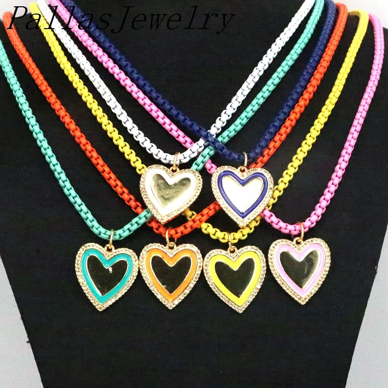 5Pcs Rainbow color enamel chain necklace with gold plated enamel Heart charm pendant necklace for summer jewelry
5Pcs Rainbow color enamel chain necklace with gold plated enamel Heart charm pendant necklace for summer jewelry