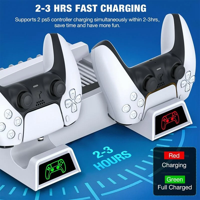 Ps5 Accessories Vertical Cooling Fan Bracket for Ps5 Dual Controller Charger Ps5 Based Led Fast Charging Station
Ps5 Accessories Vertical Cooling Fan Bracket for Ps5 Dual Controller Charger Ps5 Based Led Fast Charging Station