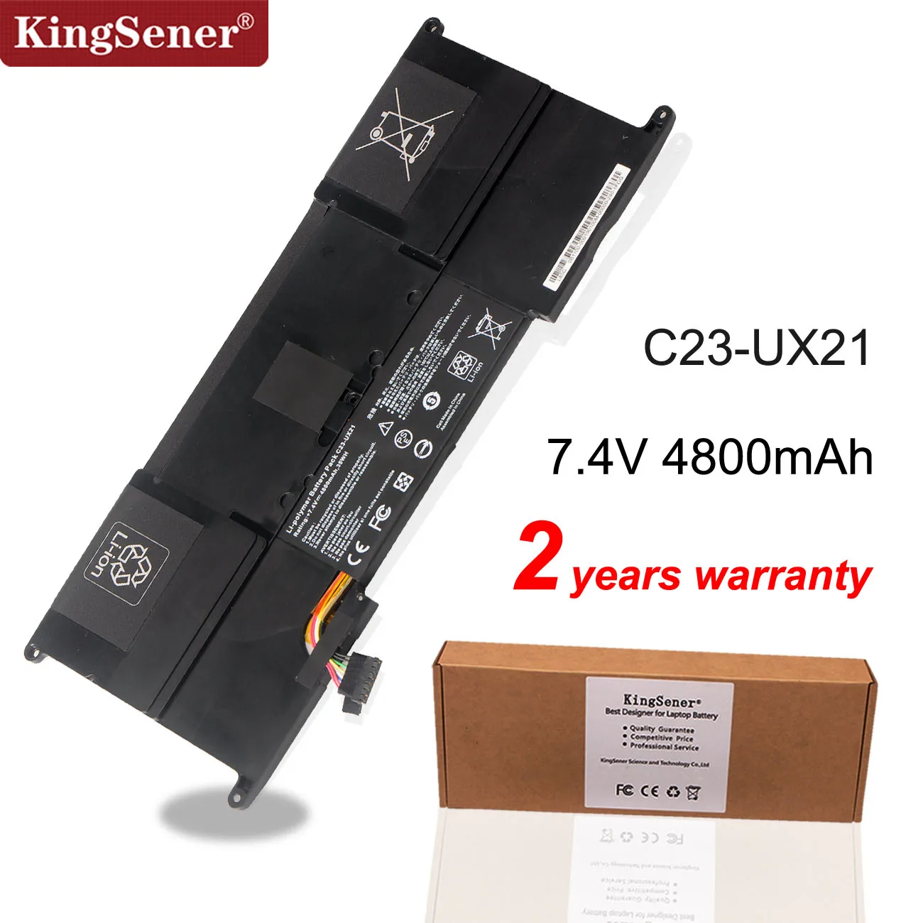 

KingSener C23-UX21 Laptop Battery for ASUS Zenbook UX21 UX21A UX21E Ultrabook Series 7.4V 4800mAh Free 24 months Warranty