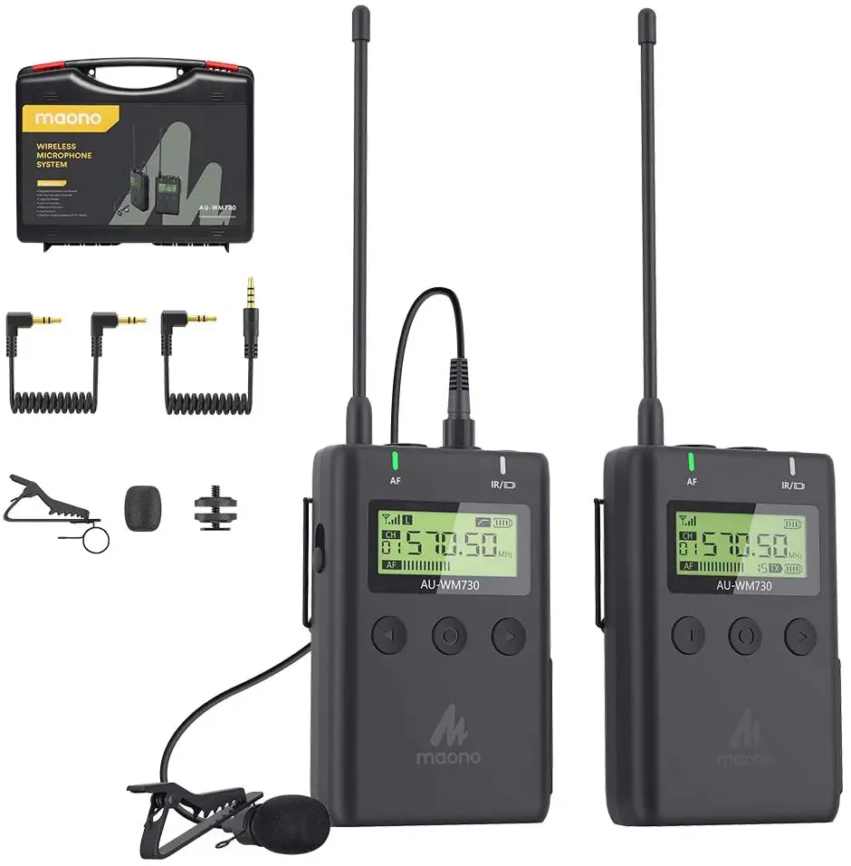 MAONO 48 Каналы UHF Беспроводной микрофон Системы петличный с 10dB амортизации для DSLR