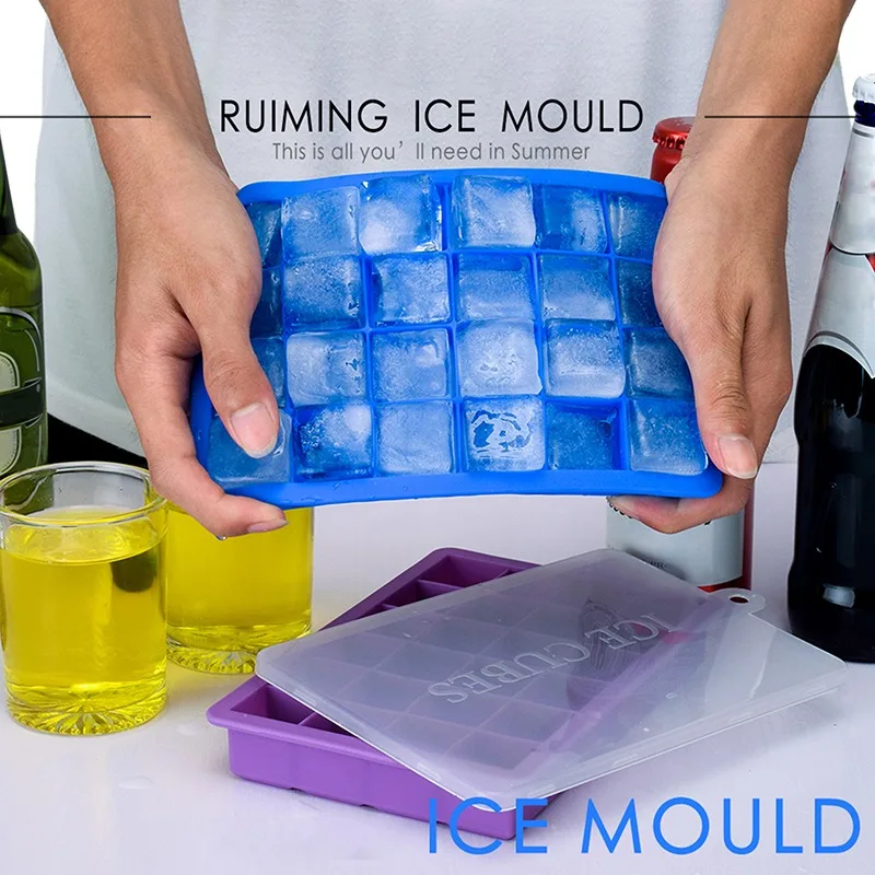 24 Grids Ice Cube Tray Food Grade Silicone Ice Cube Maker Mold With Lid For Ice Cream Chocolate Party Whiskey Cocktail Drink
24 Grids Ice Cube Tray Food Grade Silicone Ice Cube Maker Mold With Lid For Ice Cream Chocolate Party Whiskey Cocktail Drink