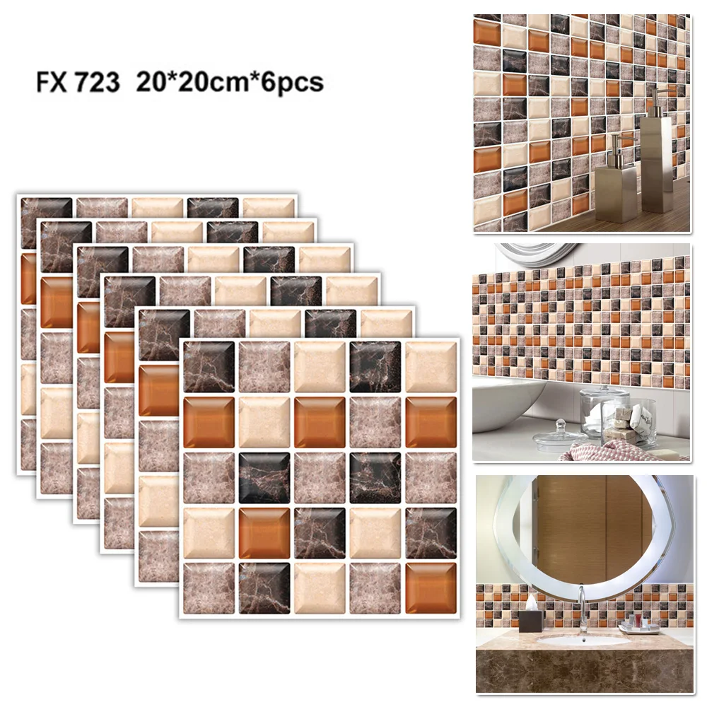 6* Mosaic Wall Tiles Flat Simulation Mosaic Tiles Wall Sticker Transfers Covers For Kitchen Cupboard Wallpaper Waterproof Paper
6* Mosaic Wall Tiles Flat Simulation Mosaic Tiles Wall Sticker Transfers Covers For Kitchen Cupboard Wallpaper Waterproof Paper