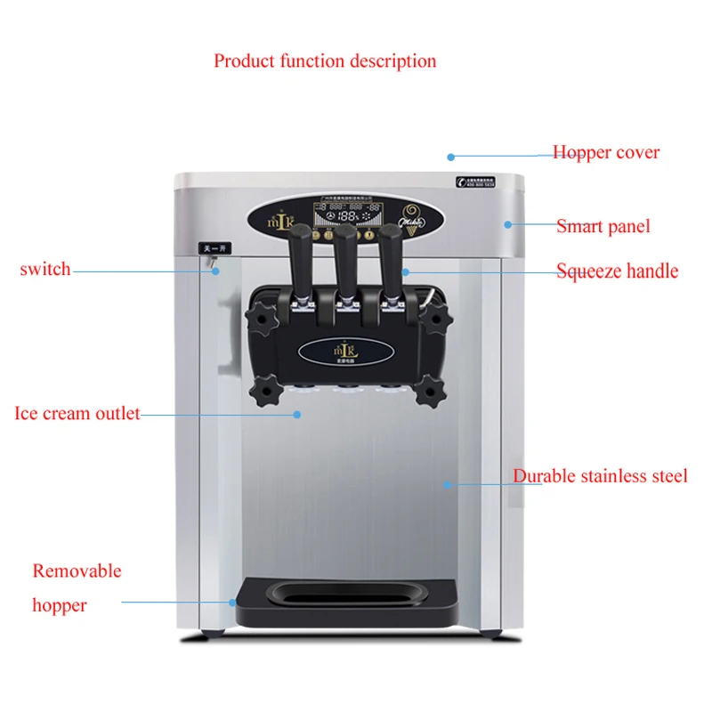 2020 new commercial fully automatic desktop ice cream machine high quality low price soft ice cream machine three flavors
2020 new commercial fully automatic desktop ice cream machine high quality low price soft ice cream machine three flavors