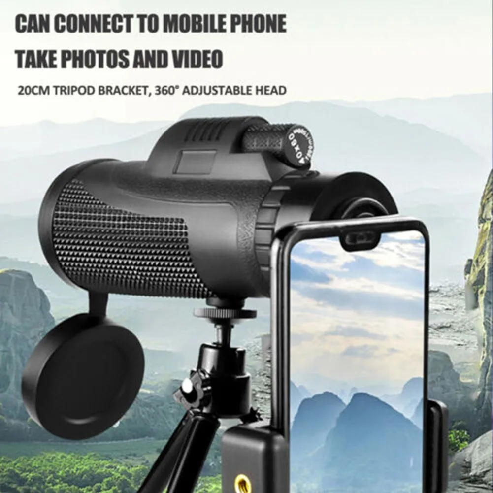 40X60 HD Monocular Telescope FMC Multilayer Broadband Green Film Zoom Camping Starscope Telescope For Birds Watching Hiking
40X60 HD Monocular Telescope FMC Multilayer Broadband Green Film Zoom Camping Starscope Telescope For Birds Watching Hiking
