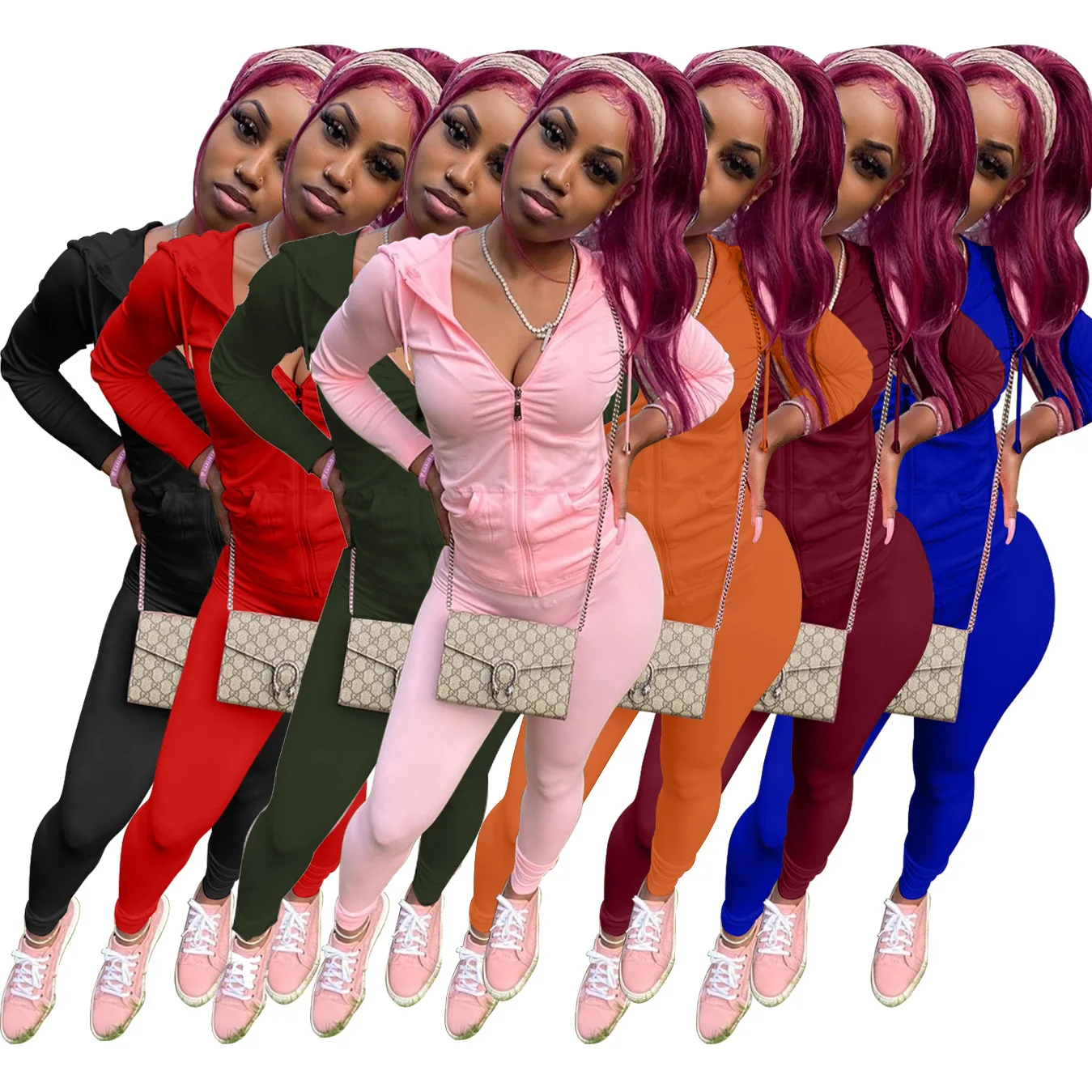 Spring Women Fashion Long Sleeve Hooded Jackets Pencil Pants Set Sports Two Piece Outfits 2021
Spring Women Fashion Long Sleeve Hooded Jackets Pencil Pants Set Sports Two Piece Outfits 2021