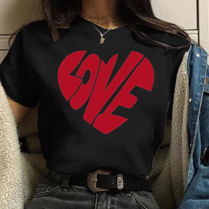 Red Love Women's Fashion Round Neck Top New Women's Casual T-shirt Women's Top LOVE Women's T-shirt
Red Love Women's Fashion Round Neck Top New Women's Casual T-shirt Women's Top LOVE Women's T-shirt