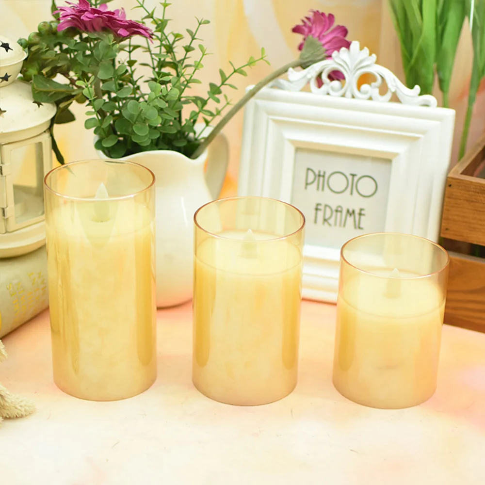 3pcs LED Electric Candle Lamp Glass Candle Light Party Light Electric Candle Light for Birthday Festival Decor (7.5x10cm & 7.5x1
3pcs LED Electric Candle Lamp Glass Candle Light Party Light Electric Candle Light for Birthday Festival Decor (7.5x10cm & 7.5x1