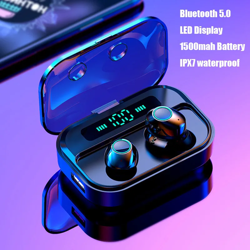 M7 TWS Bluetooth 5 0 наушники стерео беспроводные мини HIFI звук спорт Air dots игровая