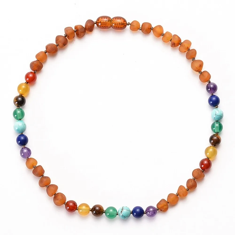 Baltic Sea Natural Amber Baby Necklace Colorful Chakra Chakra Baby Teething Frosted Amber Necklace Jewelry Health Environmental
Baltic Sea Natural Amber Baby Necklace Colorful Chakra Chakra Baby Teething Frosted Amber Necklace Jewelry Health Environmental