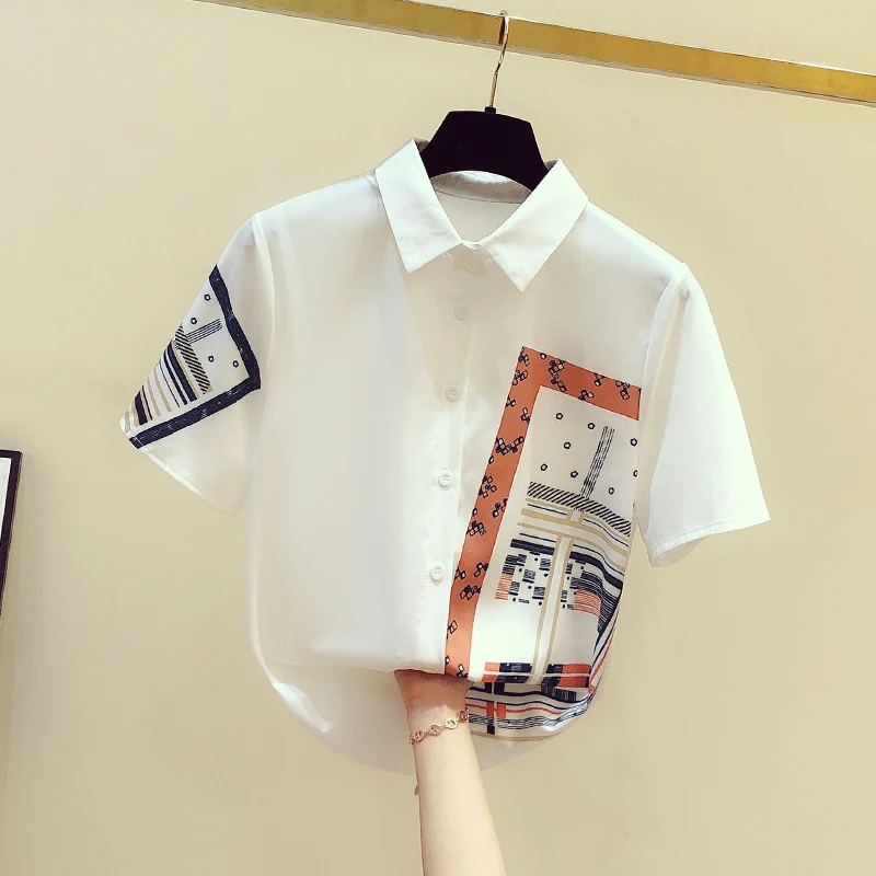 Women Turn Down Collar Shirt 2020 Summer Chiffon Blouse Short Sleeve Shirts Tops Office Ladies Blouuse Blusas A3241
Women Turn Down Collar Shirt 2020 Summer Chiffon Blouse Short Sleeve Shirts Tops Office Ladies Blouuse Blusas A3241