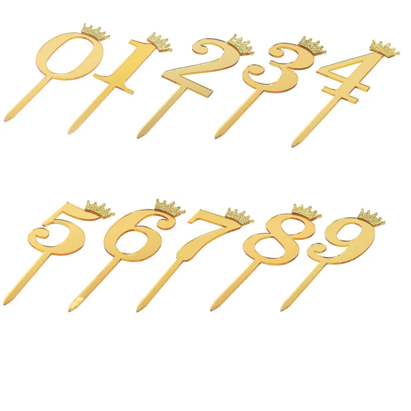 5pcs/set Gold 0-9 Numbers Crown Cake Topper Silver Digitals Cake Dessert Decorative Top Flag DIY Birthday Wedding Party Decor
5pcs/set Gold 0-9 Numbers Crown Cake Topper Silver Digitals Cake Dessert Decorative Top Flag DIY Birthday Wedding Party Decor