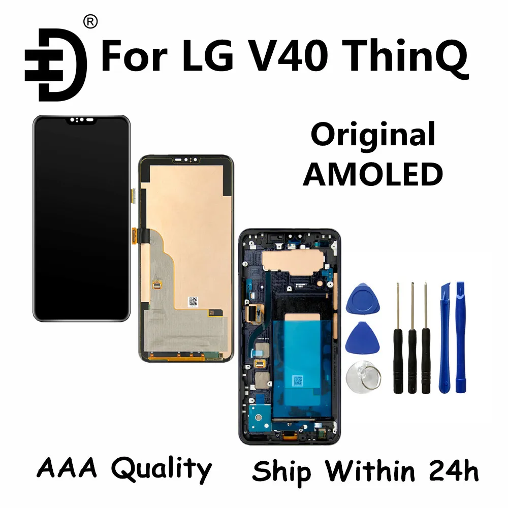 6.4" Original AMOLED For LG V40 ThinQ LCD Display Screen With Frame Touch Digitizer Assembly For LG V40 ThinQ Screen Replacement
6.4" Original AMOLED For LG V40 ThinQ LCD Display Screen With Frame Touch Digitizer Assembly For LG V40 ThinQ Screen Replacement