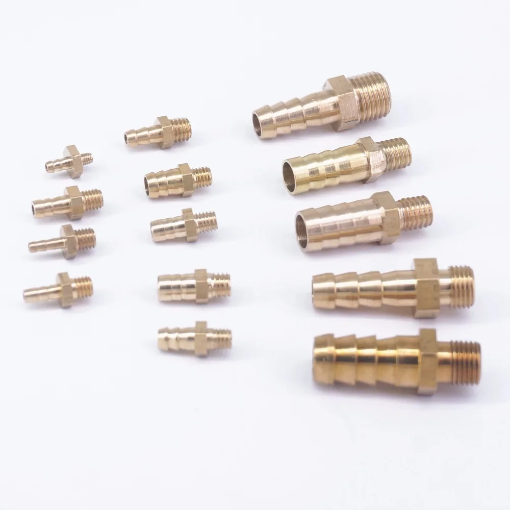 

Hose Barb I/D 2.5mm 3mm 4mm 5mm 6mm 8mm 10mm x Metric M5 M6 M8 M10 M12 Male Brass Splicer Coupler Connectors Fittings Plumbing