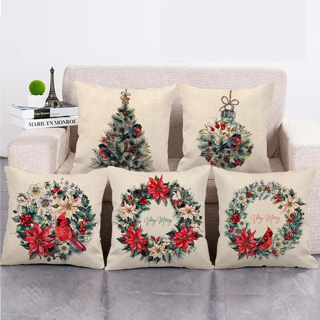 18" Christmas Cushion Cover Pillow Case Cotton Linen Xmas Home Sofa Throw Decor Single Side Printing Xmas Ornament Navidad Cover
18" Christmas Cushion Cover Pillow Case Cotton Linen Xmas Home Sofa Throw Decor Single Side Printing Xmas Ornament Navidad Cover