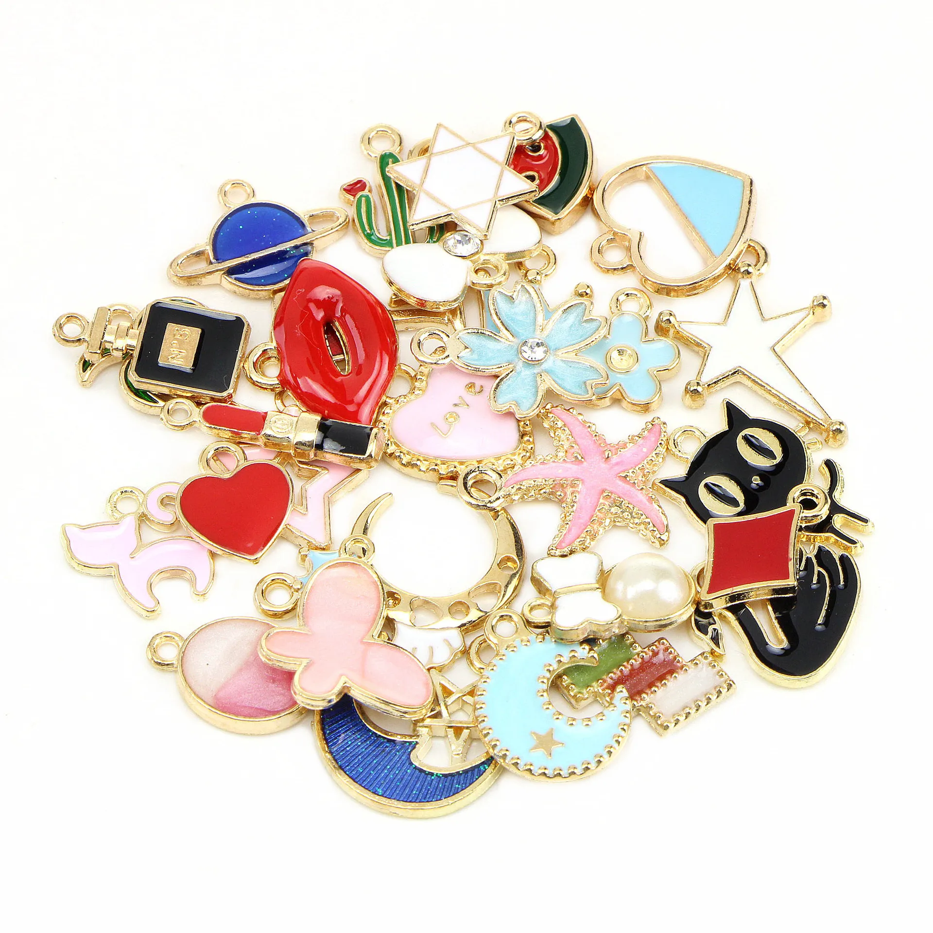 10pcs Charms Mixed Enamel Flower Moon Pendants Accessories For DIY Bracelet Necklace Earrings Jewelry Making Findings Wholesale
10pcs Charms Mixed Enamel Flower Moon Pendants Accessories For DIY Bracelet Necklace Earrings Jewelry Making Findings Wholesale