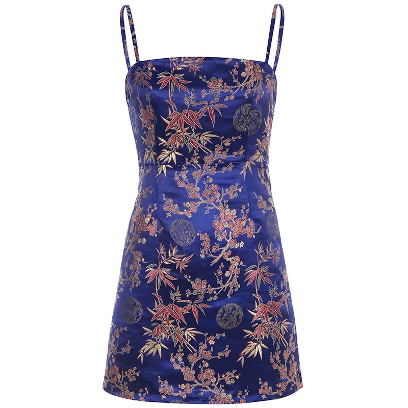 New Women's Sexy Chinese-Style Satin Jacquard Dungaree Dress Office Lady A-Line Floral Sleeveless Embroidery Spaghetti Strap
New Women's Sexy Chinese-Style Satin Jacquard Dungaree Dress Office Lady A-Line Floral Sleeveless Embroidery Spaghetti Strap