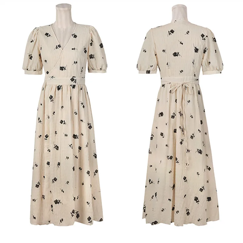 Summer Dress Women Vintage Elegant Slim Sexy Front Split Midi Dress Rose Floral Sweet V-Neck Hight Waist Long Dress women dress
Summer Dress Women Vintage Elegant Slim Sexy Front Split Midi Dress Rose Floral Sweet V-Neck Hight Waist Long Dress women dress