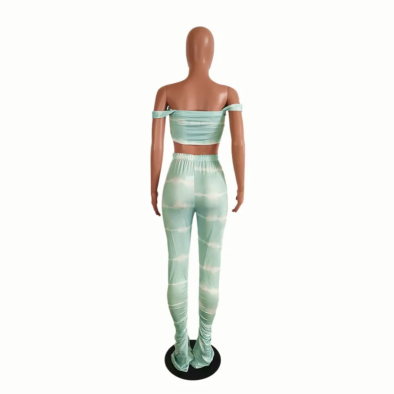 Sexy Tie Dye Two Piece Set Summer Clothes For Women Slash Neck Slim Fit Short Top And Split Hem Stacked Pant Club Party Outfits
Sexy Tie Dye Two Piece Set Summer Clothes For Women Slash Neck Slim Fit Short Top And Split Hem Stacked Pant Club Party Outfits