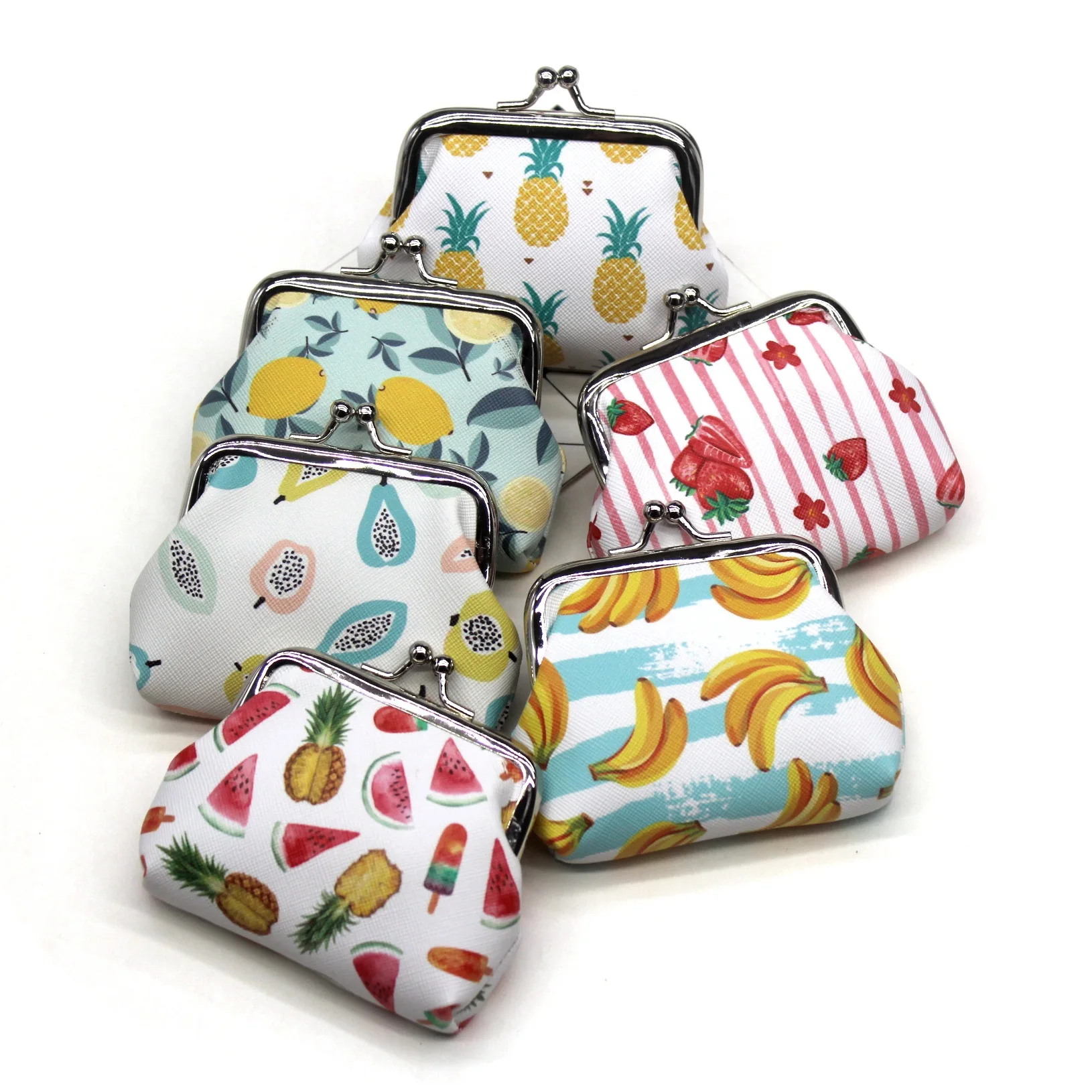 Cute Fruits Pattern Coin purse girl Fresh Casual PU leather Zero Wallet Lady Fashion Cartoon Money Bag women clutch change | Багаж и сумки