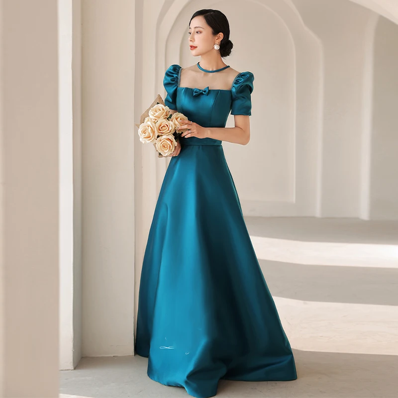 Evening Dress O-Neck Luxurious Simple Short Sleeves Ruched A-Line Lace Up Empire Floor-Length New Woman Formal Party Gowns A978
Evening Dress O-Neck Luxurious Simple Short Sleeves Ruched A-Line Lace Up Empire Floor-Length New Woman Formal Party Gowns A978