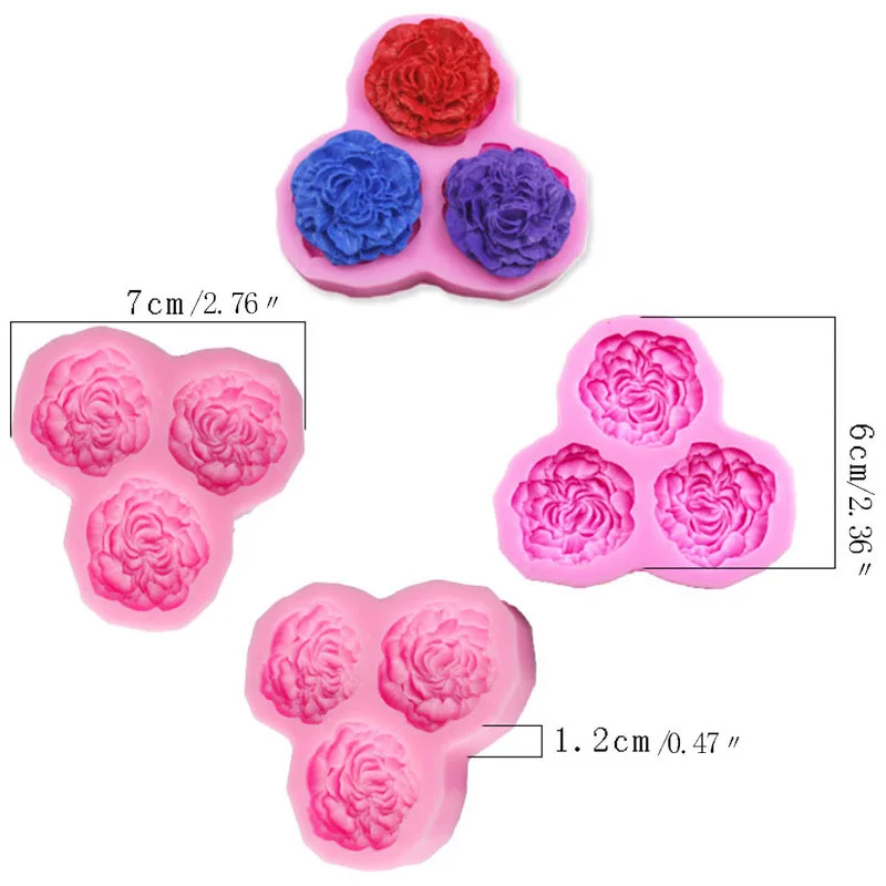 3D Rose Silicone Mold 3-hole pink flower cake Candy Chocolate Soap pastry molds Decorating baking tools kitchen Gadgets dropship
3D Rose Silicone Mold 3-hole pink flower cake Candy Chocolate Soap pastry molds Decorating baking tools kitchen Gadgets dropship
