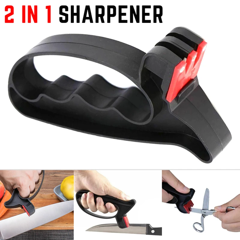 

2 In 1 Professional Handheld Sharpener Scissors Blades Sharpening Tool Sharpeners Kitchen Knives Accessories
