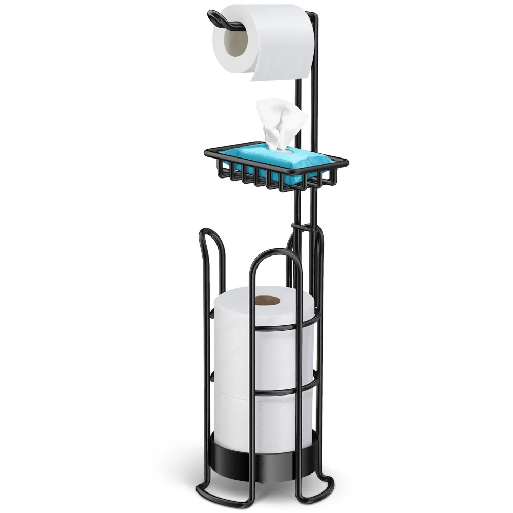 HOMEMAXS Holder Standing Towel Paper Roll Tissue Shelf Rack Bathroom Kitchen Storage Organizer (Black) 
HOMEMAXS Holder Standing Towel Paper Roll Tissue Shelf Rack Bathroom Kitchen Storage Organizer (Black)
