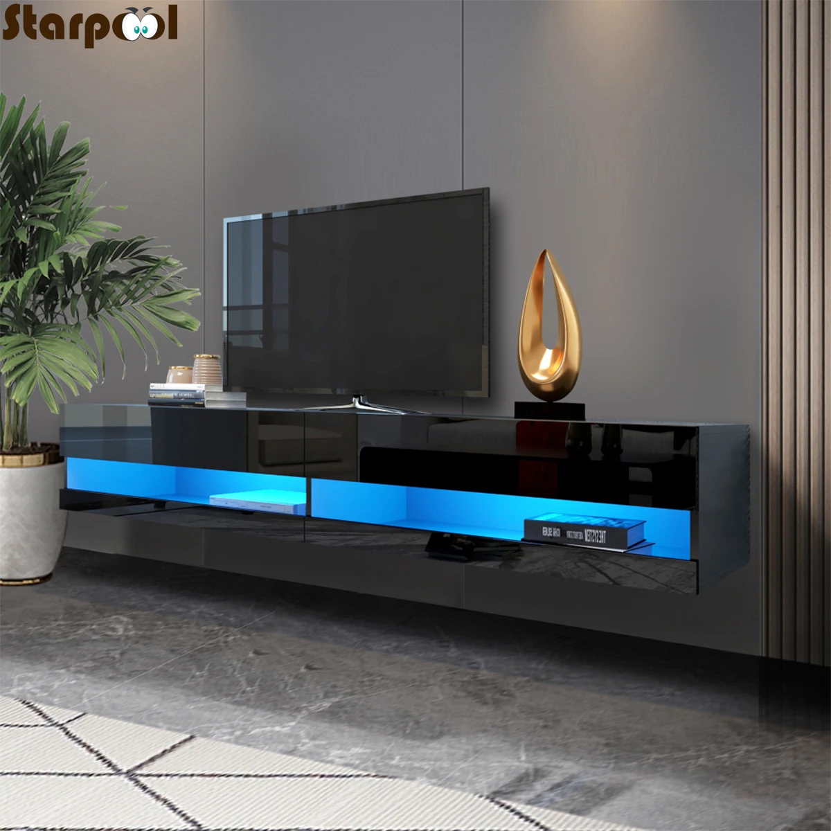 Black 71 Inch LED TV Cabinet Modern TV Stand Living Room Furniture TV Unit Console for Living Room Home Furnishings
Black 71 Inch LED TV Cabinet Modern TV Stand Living Room Furniture TV Unit Console for Living Room Home Furnishings