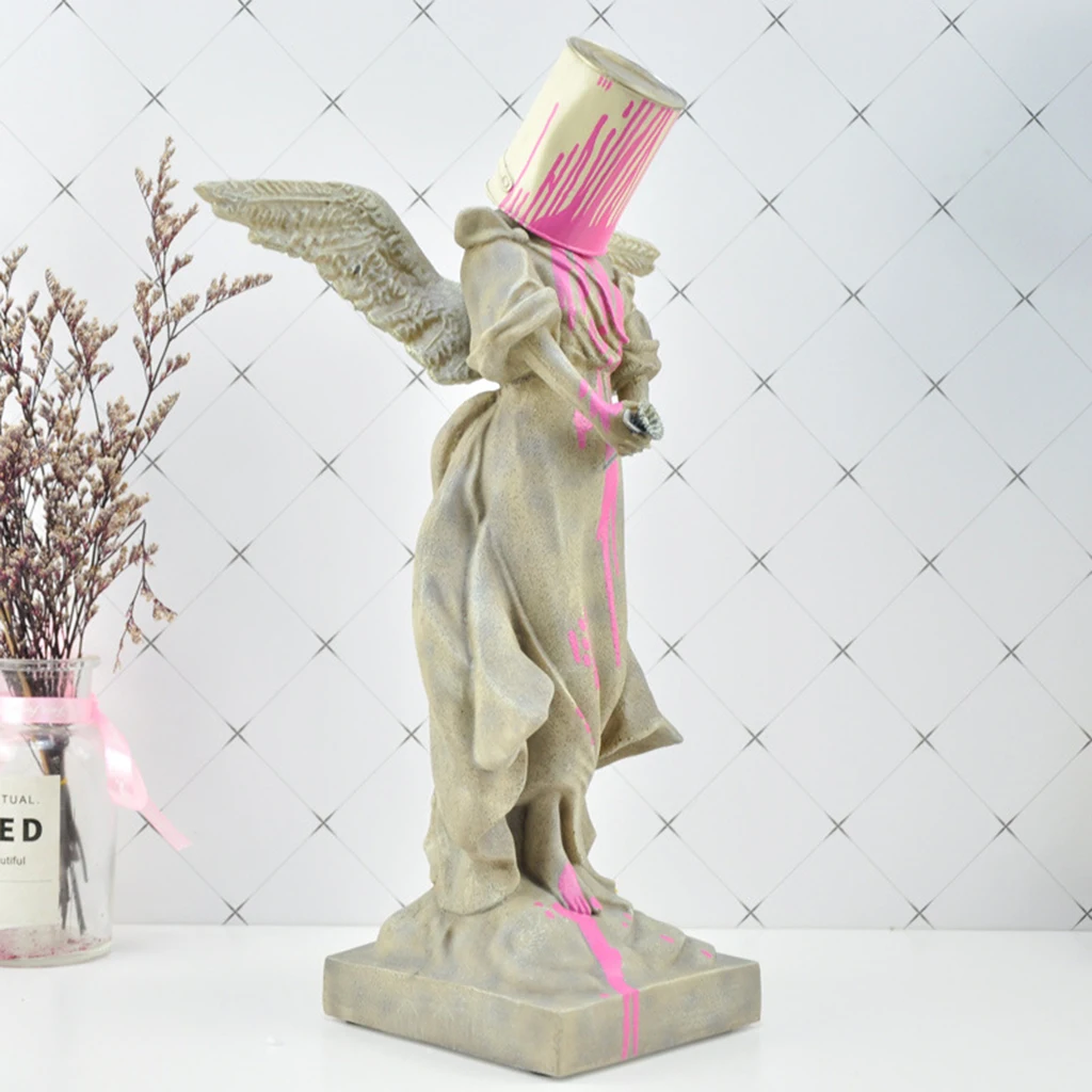 Banksy Angel Pink Oil Paint Figurine Modern Home Decoration Accessories Artwork Ornaments Creative Table Statue Resin Desk Decor
Banksy Angel Pink Oil Paint Figurine Modern Home Decoration Accessories Artwork Ornaments Creative Table Statue Resin Desk Decor