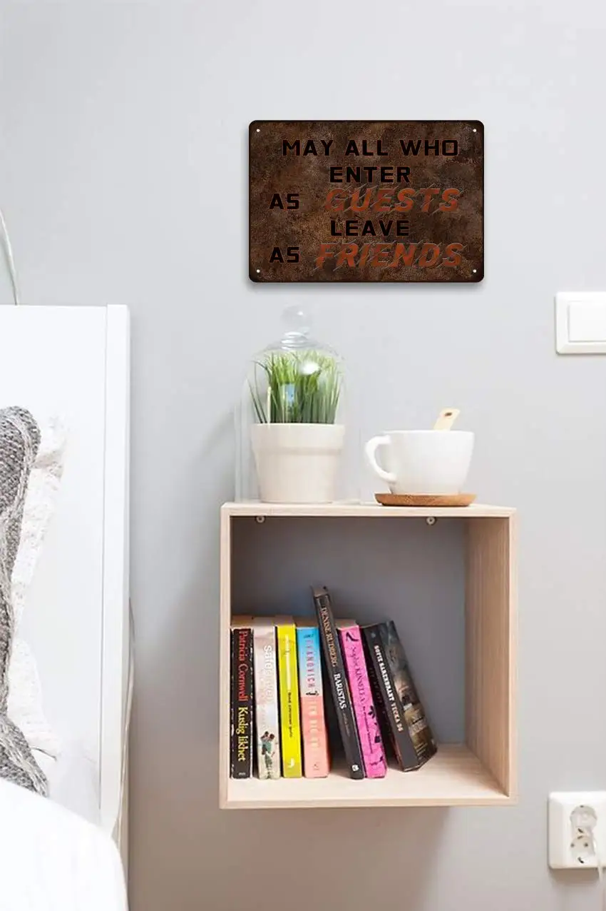 May All Who Enter As Guests Leave As Friends Vintage Look Tin 8X12 Inch Decoration Art Sign for Home Kitchen Bathroom Farm Garde
May All Who Enter As Guests Leave As Friends Vintage Look Tin 8X12 Inch Decoration Art Sign for Home Kitchen Bathroom Farm Garde